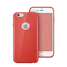 Housse Silicone avec Trou Souple Couleur Unie pour Apple iPhone 6 Rouge