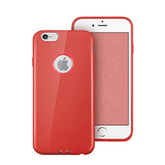 Housse Silicone avec Trou Souple Couleur Unie pour Apple iPhone 6S Plus Rouge