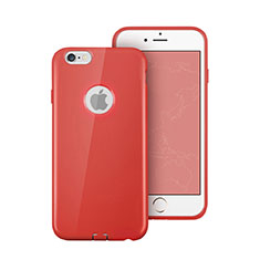 Housse Silicone avec Trou Souple Couleur Unie pour Apple iPhone 6S Rouge
