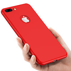 Housse Silicone avec Trou Souple Couleur Unie pour Apple iPhone 8 Plus Rouge