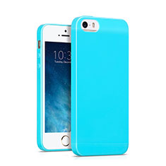 Housse Silicone TPU Souple Couleur Unie pour Apple iPhone 5 Bleu Ciel