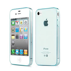 Housse Ultra Fine Silicone Souple Transparente pour Apple iPhone 4S Bleu Ciel