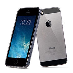 Housse Ultra Fine Silicone Souple Transparente pour Apple iPhone 5 Gris Fonce