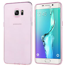 Housse Ultra Fine TPU Souple Transparente T04 pour Samsung Galaxy S6 Edge+ Plus SM-G928F Rose