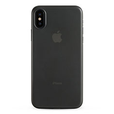 Housse Ultra Fine TPU Souple Transparente T08 pour Apple iPhone Xs Gris