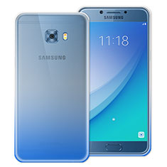Housse Ultra Fine Transparente Souple Degrade pour Samsung Galaxy C7 Pro C7010 Bleu