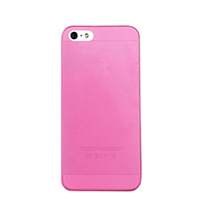 Housse Ultra Slim Mat Rigide Transparente pour Apple iPhone 5S Rose Rouge