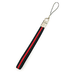 Laniere Bracelet Poignee Strap Universel W07 pour Motorola Moto G10 Rouge et Noir