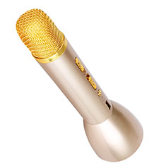 Mini Microphone de Poche Sans Fil Bluetooth Karaoke Haut-Parleur pour LG K52 Or