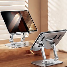 Support de Bureau Support Tablette Flexible Universel Pliable Rotatif 360 D08 pour Apple iPad Mini 6 Argent