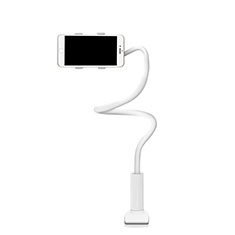 Support de Bureau Support Telephone Flexible Universel Pliable Rotatif 360 T16 pour Apple iPhone 14 Pro Blanc