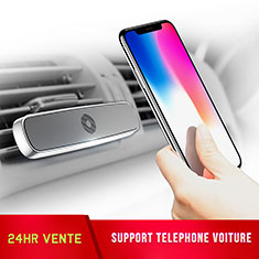 Support Telephone Voiture Grille Aeration Magnetique Aimant Universel C03 pour Huawei Mate 40 Pro Argent