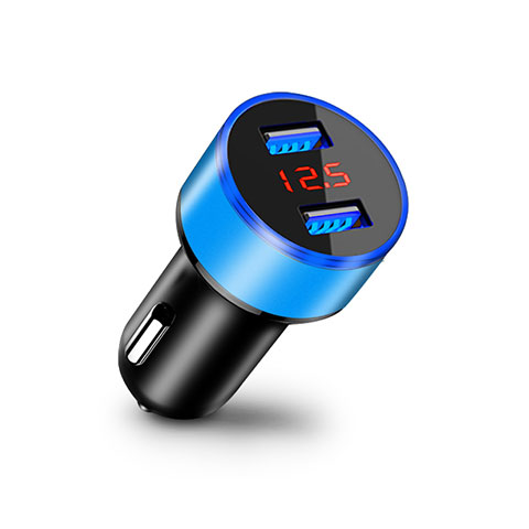 3.1A Adaptateur de Voiture Chargeur Rapide Double USB Port Universel K03 Bleu