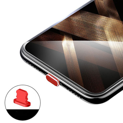 Bouchon Anti-poussiere Lightning USB Jack H02 pour Apple iPhone 11 Rouge
