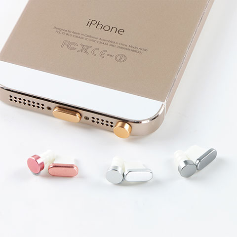 Bouchon Anti-poussiere Lightning USB Jack J05 pour Apple iPod Touch 5 Or Rose