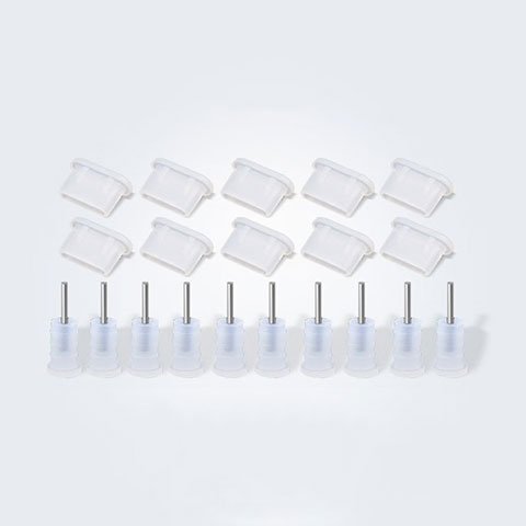 Bouchon Anti-poussiere USB-C Jack Type-C Universel 10PCS pour Apple iPhone 15 Plus Blanc
