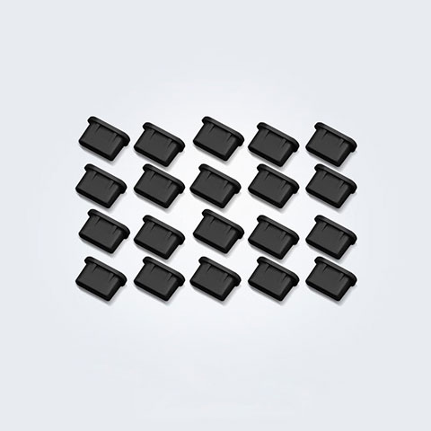 Bouchon Anti-poussiere USB-C Jack Type-C Universel 20PCS pour Apple iPhone 15 Plus Noir