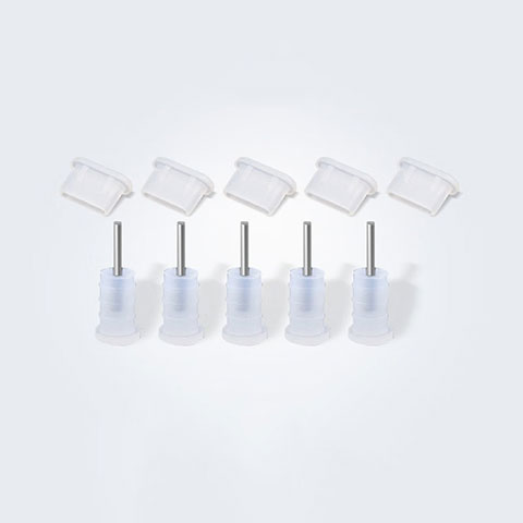 Bouchon Anti-poussiere USB-C Jack Type-C Universel 5PCS pour Apple iPhone 15 Plus Blanc
