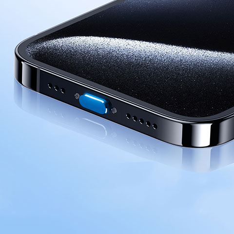 Bouchon Anti-poussiere USB-C Jack Type-C Universel H01 pour Apple iPhone 15 Plus Bleu