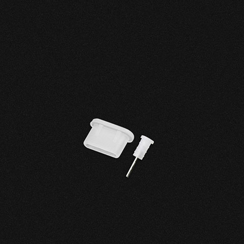 Bouchon Anti-poussiere USB-C Jack Type-C Universel H04 pour Apple iPhone 15 Blanc