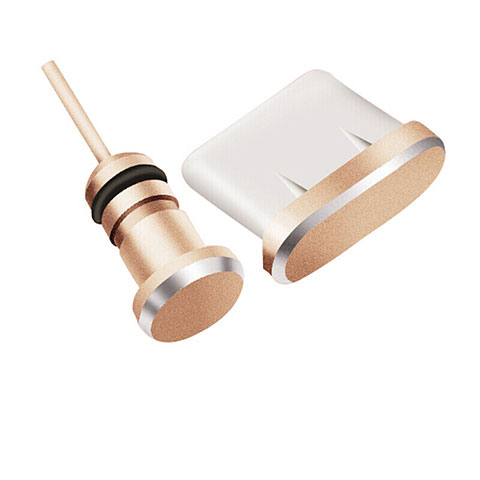Bouchon Anti-poussiere USB-C Jack Type-C Universel H09 pour Apple iPhone 15 Plus Or Rose