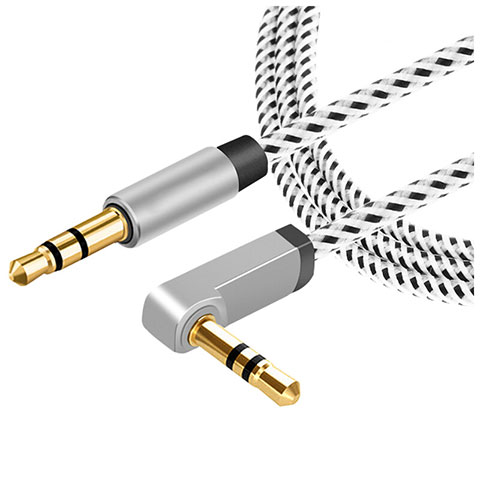 Cable Auxiliaire Audio Stereo Jack 3.5mm Male vers Male A08 Gris