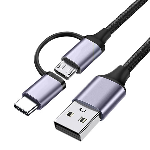 Cable Type-C et Mrico USB Android Universel T03 Noir
