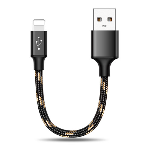 Chargeur Cable Data Synchro Cable 25cm S03 pour Apple iPhone 14 Pro Max Noir