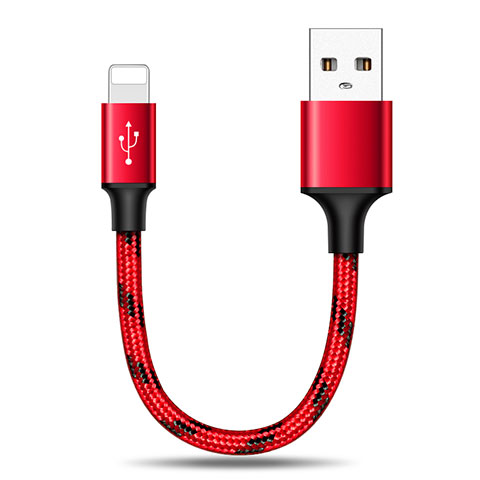 Chargeur Cable Data Synchro Cable 25cm S03 pour Apple iPhone X Rouge