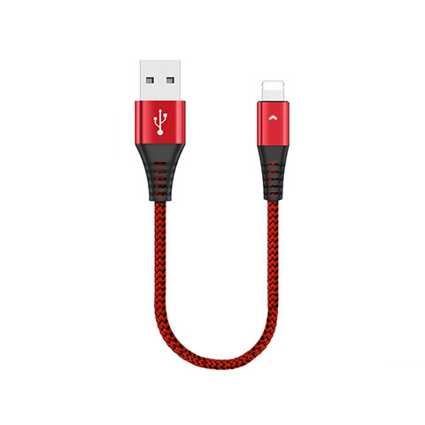 Chargeur Cable Data Synchro Cable 30cm D16 pour Apple iPhone SE (2020) Rouge