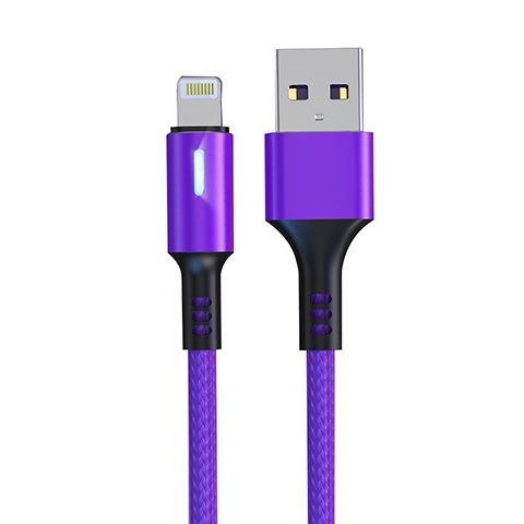 Chargeur Cable Data Synchro Cable D21 pour Apple iPhone Xs Violet