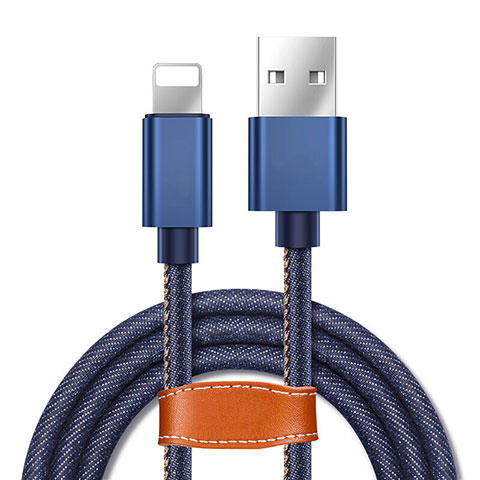 Chargeur Cable Data Synchro Cable L04 pour Apple iPhone X Bleu