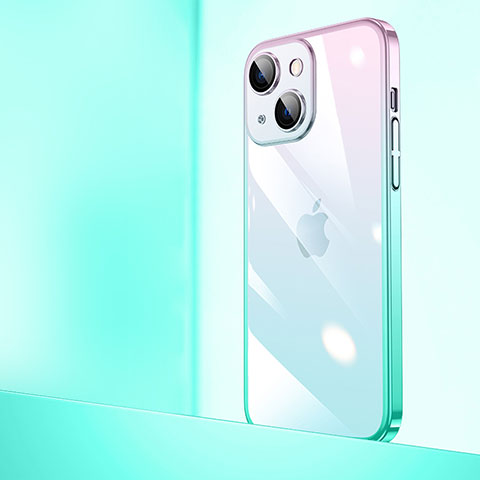 Coque Antichocs Rigide Transparente Crystal Etui Housse Degrade QC1 pour Apple iPhone 13 Mini Vert