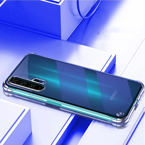 Coque Antichocs Rigide Transparente Crystal Etui Housse H01 pour Huawei Honor 20 Pro Bleu