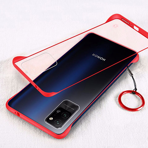Coque Antichocs Rigide Transparente Crystal Etui Housse H01 pour Huawei Honor Play4 Pro 5G Rouge