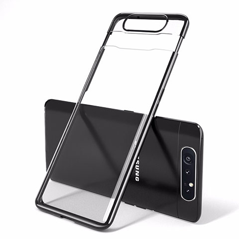 Coque Antichocs Rigide Transparente Crystal Etui Housse H01 pour Samsung Galaxy A80 Noir