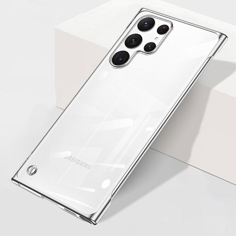 Coque Antichocs Rigide Transparente Crystal Etui Housse H01 pour Samsung Galaxy S21 Ultra 5G Argent