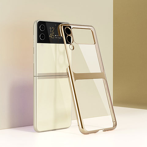 Coque Antichocs Rigide Transparente Crystal Etui Housse H01 pour Samsung Galaxy Z Flip3 5G Or