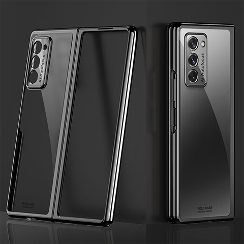 Coque Antichocs Rigide Transparente Crystal Etui Housse H01 pour Samsung Galaxy Z Fold2 5G Noir