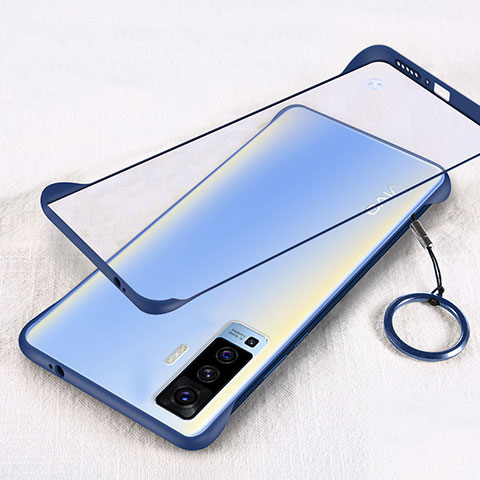 Coque Antichocs Rigide Transparente Crystal Etui Housse H01 pour Vivo X50 5G Bleu