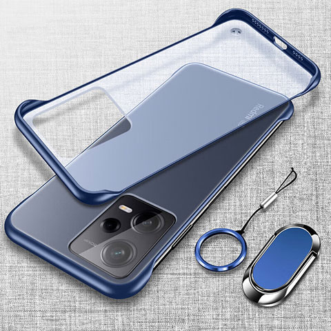 Coque Antichocs Rigide Transparente Crystal Etui Housse H01 pour Xiaomi Redmi Note 12 5G Bleu