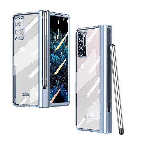 Coque Antichocs Rigide Transparente Crystal Etui Housse H02 pour Oppo Find N 5G Bleu