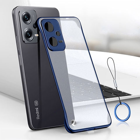 Coque Antichocs Rigide Transparente Crystal Etui Housse H02 pour Xiaomi Redmi Note 12 5G Bleu