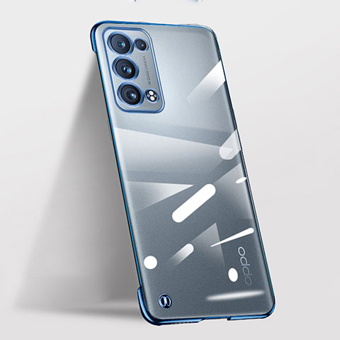 Coque Antichocs Rigide Transparente Crystal Etui Housse H03 pour Oppo Reno6 Pro+ Plus 5G Bleu