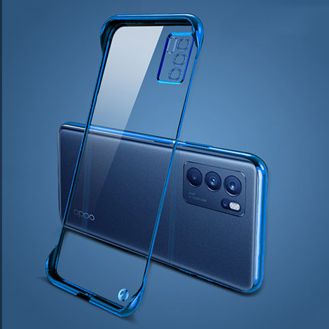 Coque Antichocs Rigide Transparente Crystal Etui Housse H04 pour Oppo Reno6 5G Bleu