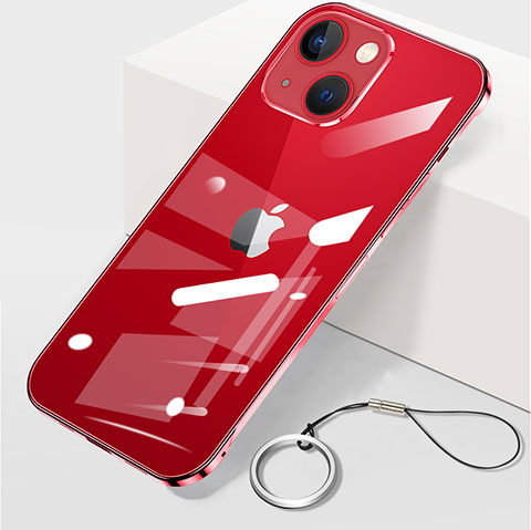 Coque Antichocs Rigide Transparente Crystal Etui Housse H09 pour Apple iPhone 14 Rouge
