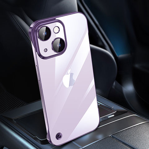 Coque Antichocs Rigide Transparente Crystal Etui Housse QC1 pour Apple iPhone 14 Plus Violet