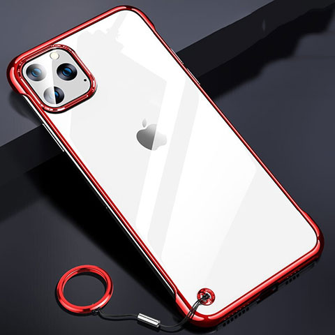 Coque Antichocs Rigide Transparente Crystal Etui Housse S01 pour Apple iPhone 11 Pro Max Rouge