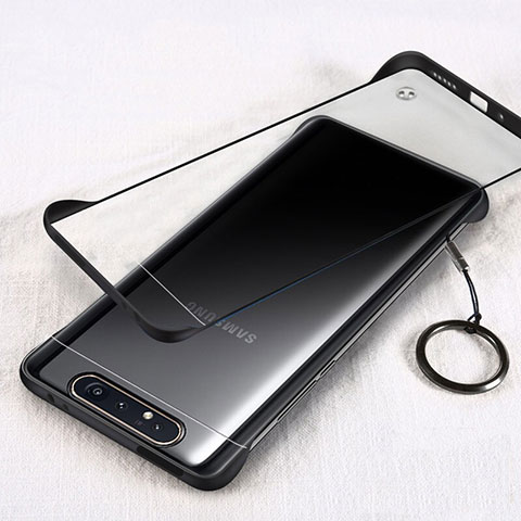 Coque Antichocs Rigide Transparente Crystal Etui Housse S01 pour Samsung Galaxy A80 Noir