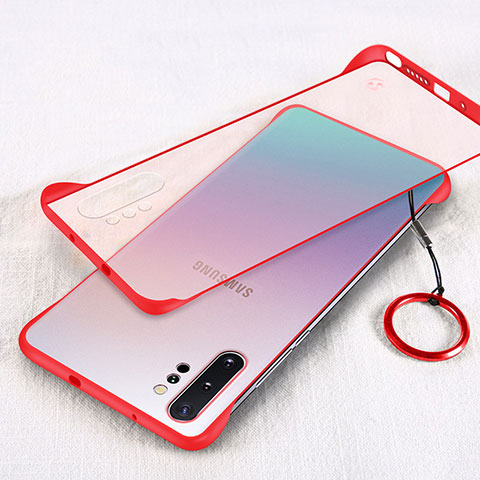 Coque Antichocs Rigide Transparente Crystal Etui Housse S01 pour Samsung Galaxy Note 10 Plus Rouge